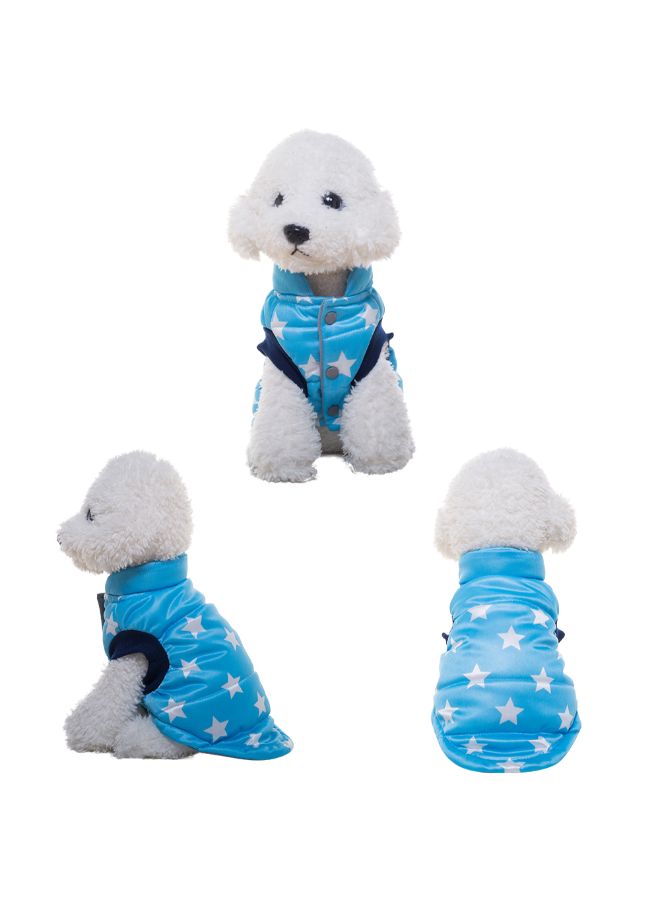 Printed Pattern Winter Waistcoat For Puppy Dog Blue L - Image 3
