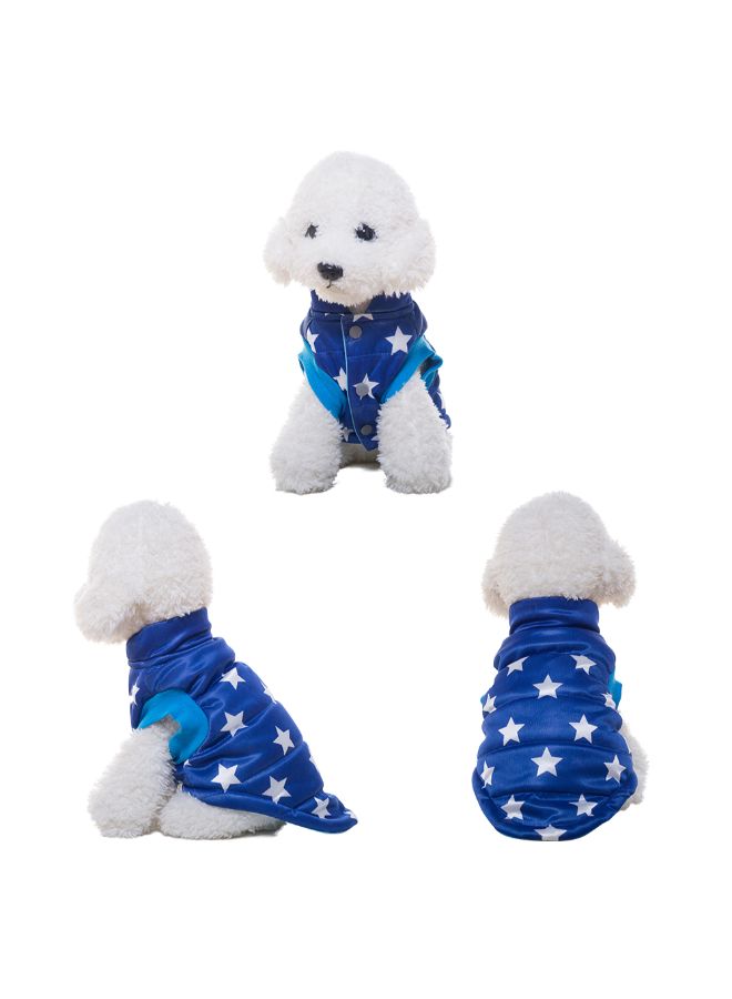 Printed Pattern Winter Waistcoat For Puppy Dog Blue XL - Image 3
