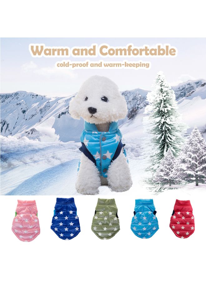 Printed Pattern Winter Waistcoat For Puppy Dog Blue L - Image 5