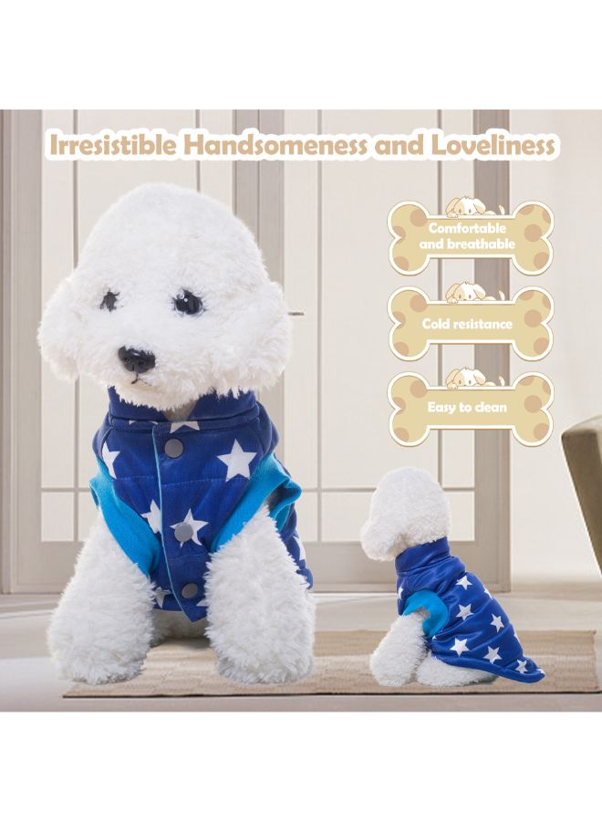 Printed Pattern Winter Waistcoat For Puppy Dog Blue XL - Image 4
