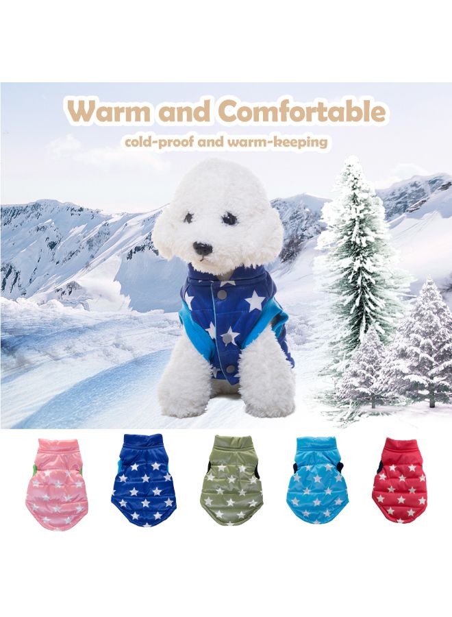 Printed Pattern Winter Waistcoat For Puppy Dog Blue XL - Image 5