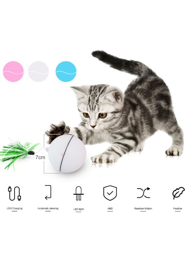 Interactive Rolling Ball Toy For Cat White 8 x 7.5 x 8cm - Image 3