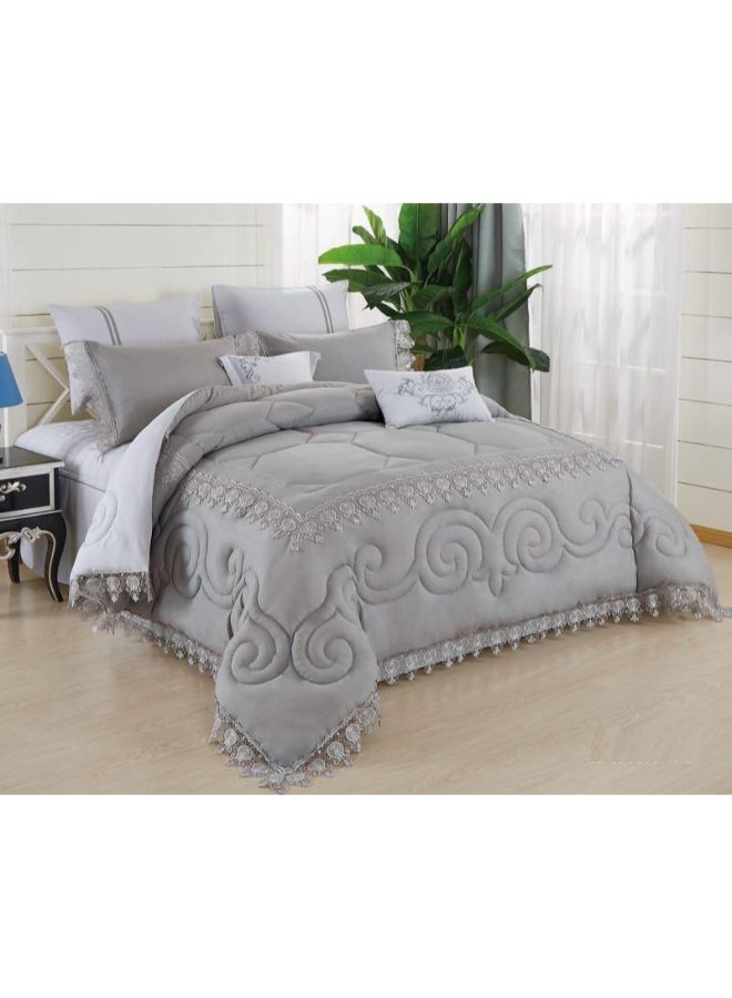 أورز طقم لحاف من 8 قطع cotton رمادي 240 x 260سم 