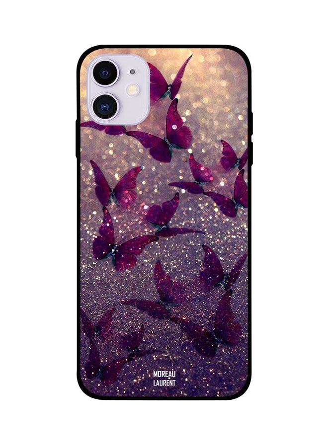 Moreau Laurent Protective Case Cover For Apple iPhone 11 Glitter Butterflies