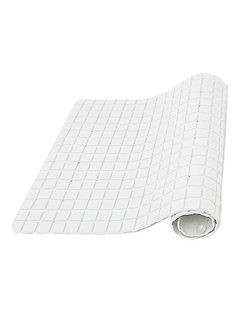 Non-Slip Bath Mat With Vacuum Suction Cup White 35x78centimeter