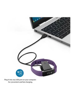 Generic USB Charging Cable For FITBIT Alta Hr Black/Silver  - Image 2