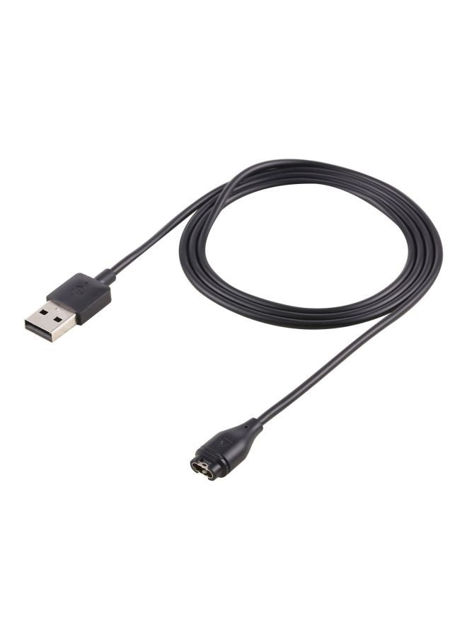1m USB Charging Cable For Garmin Fenix 5 1meter Black/Silver  - Image 1