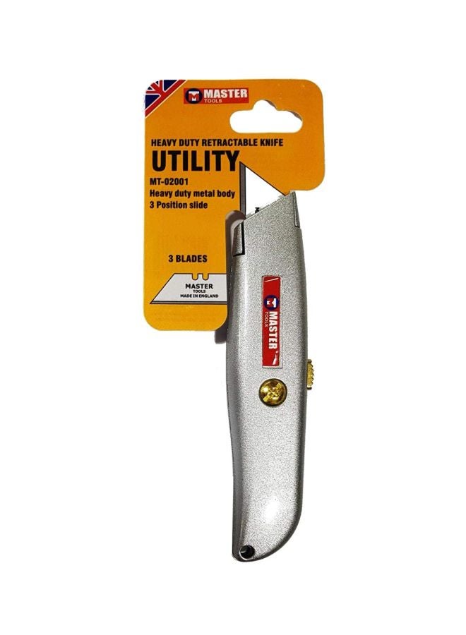 Master Tools Retractable Utility Knife Silver 