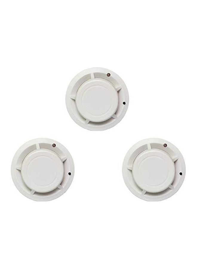3-Piece Wireless Smoke Detector Fire Alarm White - Image 1