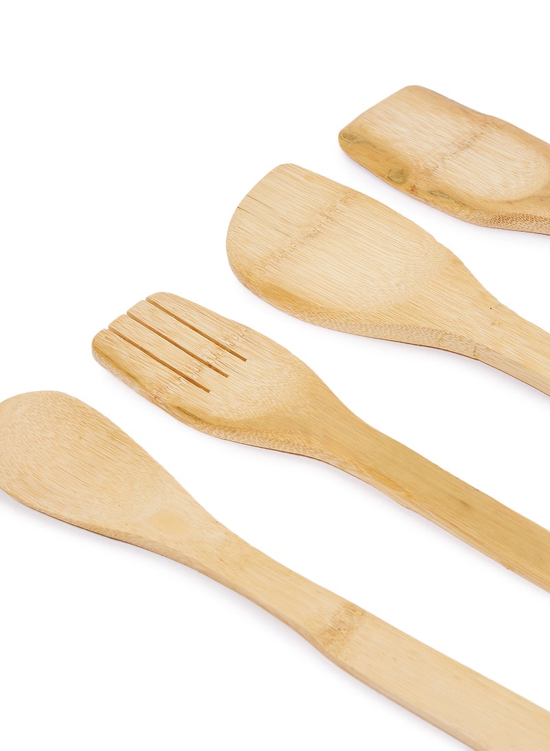 4-Piece Bamboo Kitchen Tools Beige 25cm  - Image 2