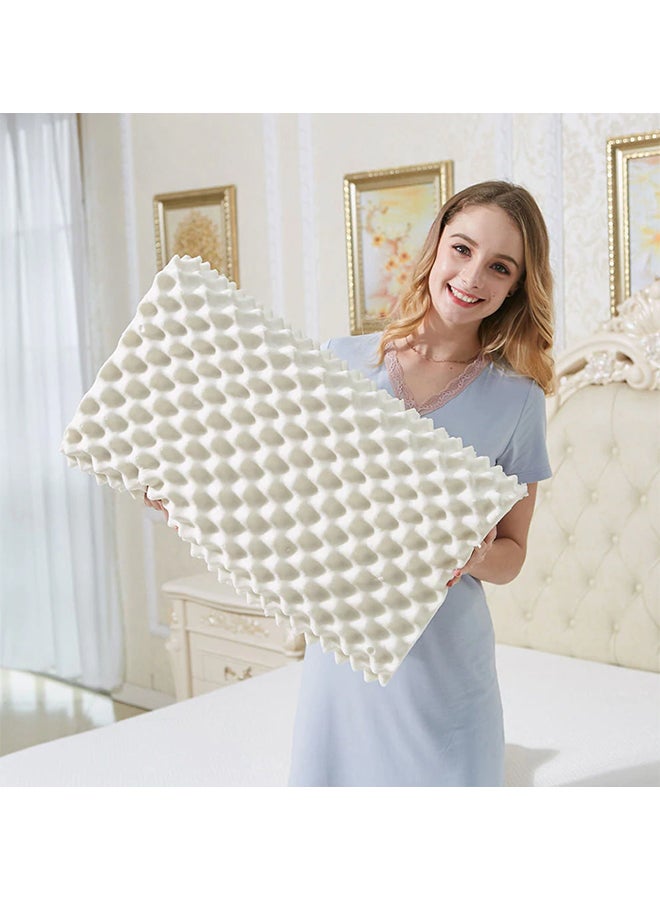 غطاء وسادة مرن ومريح من اللاتكس لدعم الرقبة أكريليك أبيض 40x60Ø³Ù†ØªÙŠÙ…ØªØ± - Image 2
