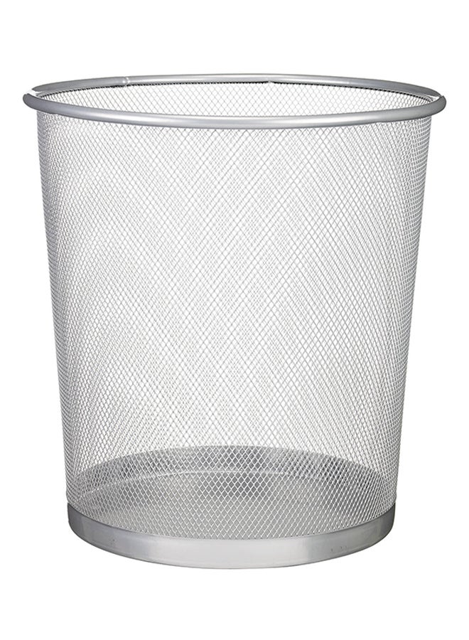 Generic Metal Mesh Waste Bin Silver 12.3X13.1X12.4inch 