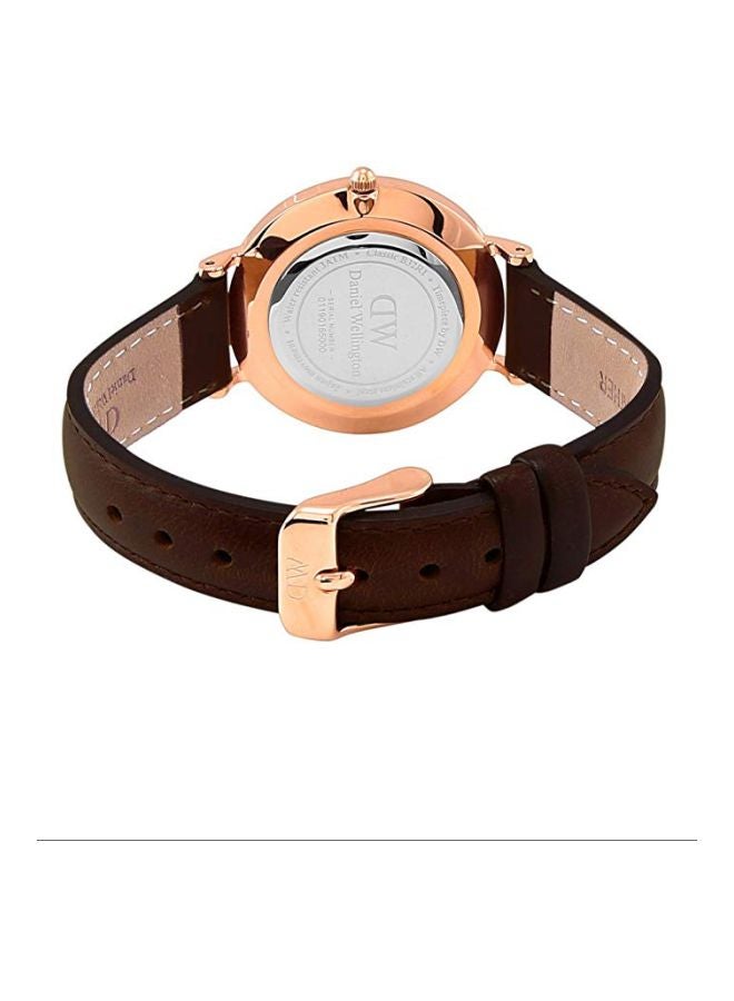 DANIEL WELLINGTON Women's Leather Analog Watch DW00100165  - Image 2