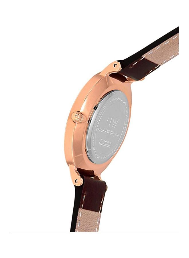 DANIEL WELLINGTON Women's Leather Analog Watch DW00100165  - Image 4