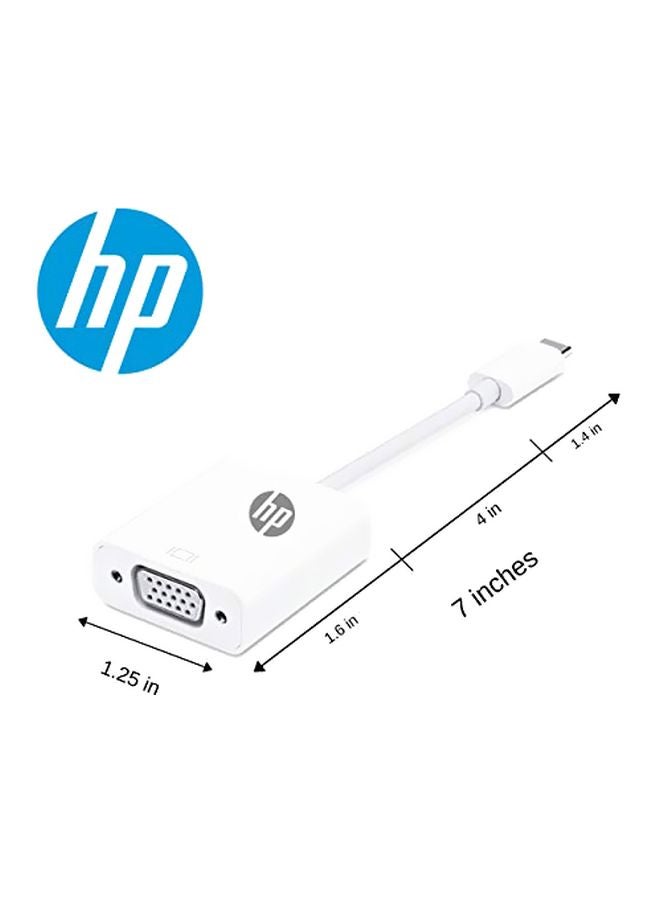 إتش بي - محول USB نوع Type-C من VGA إلى منفذ ثندربولت 3 أبيض - Image 1