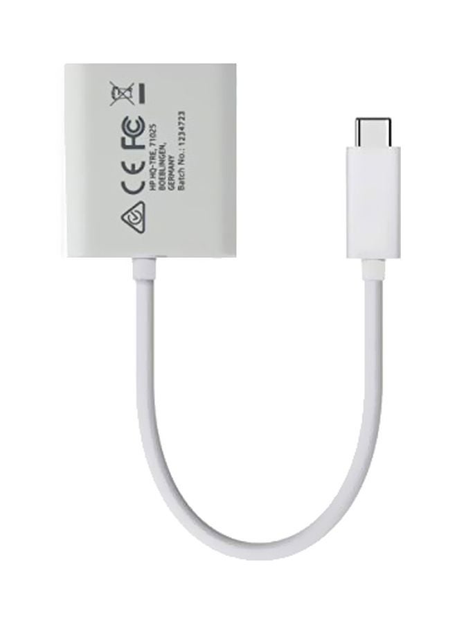 إتش بي - محول USB نوع Type-C من VGA إلى منفذ ثندربولت 3 أبيض - Image 1