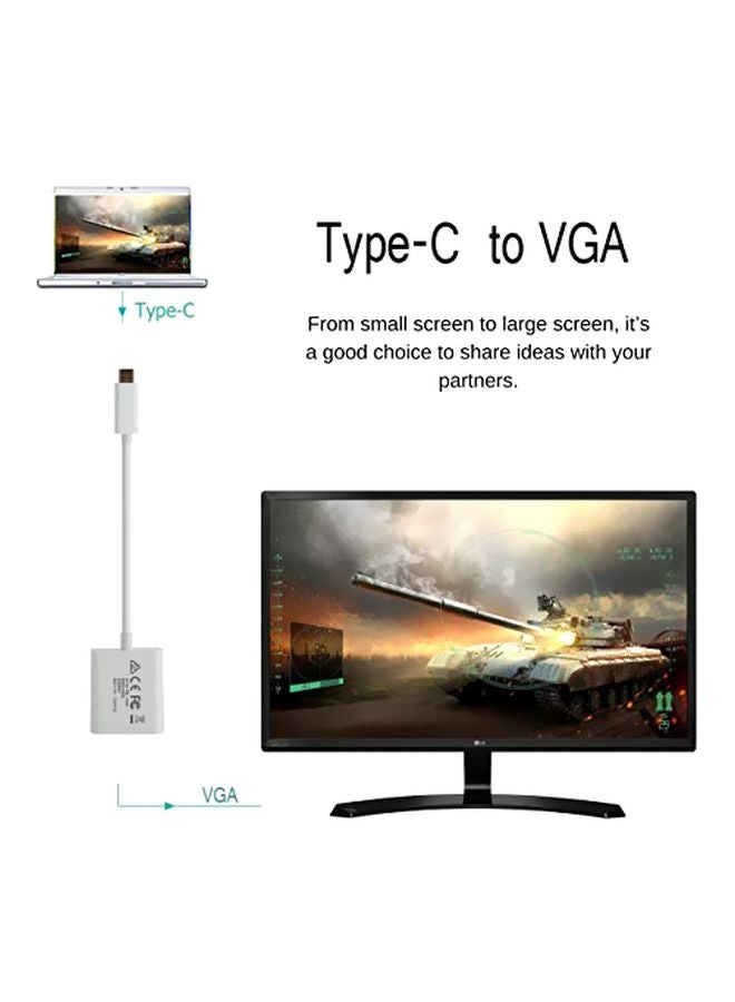 إتش بي - محول USB نوع Type-C من VGA إلى منفذ ثندربولت 3 أبيض - Image 1