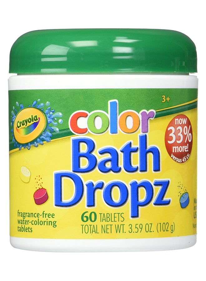 Crayola 60-Piece Color Bath Drop Tablets Multicolour 102grams - Image 1