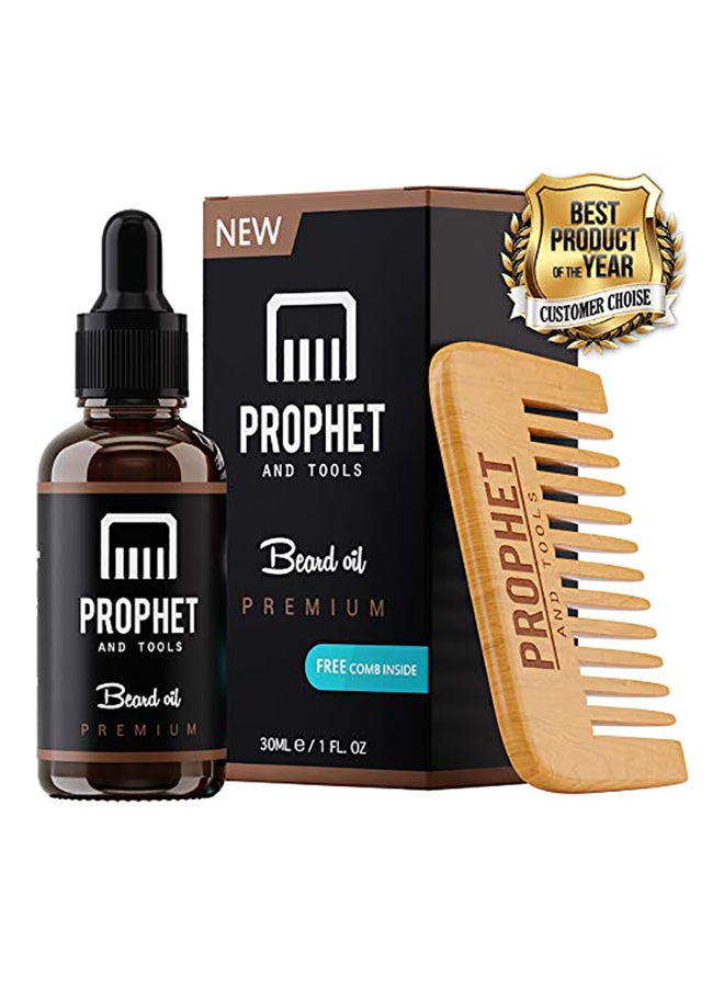 Unscented Beard Oil With Comb Multicolour
