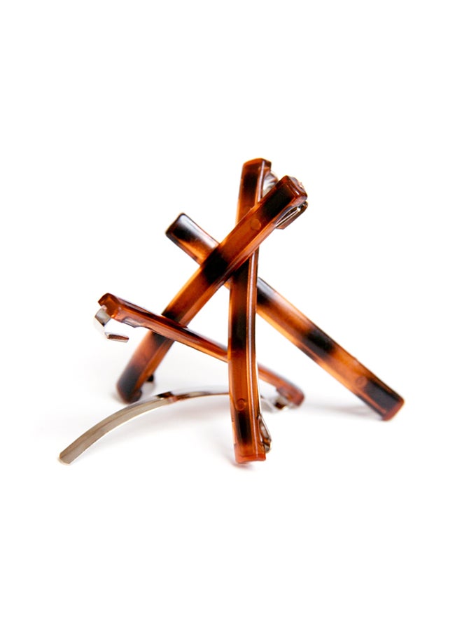 قودي  مجموعة مشابك تثبيت الشعر بتصميم كلاسيكي من 4 قطع متعدد الألوان 0.35X4.45X2.7بوصة - Image 2