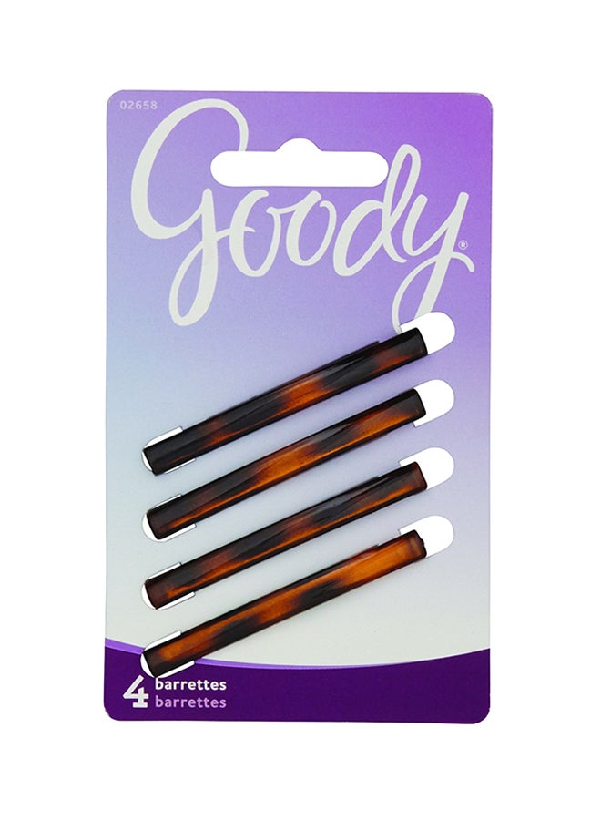 قودي  مجموعة مشابك تثبيت الشعر بتصميم كلاسيكي من 4 قطع متعدد الألوان 0.35X4.45X2.7بوصة - Image 1