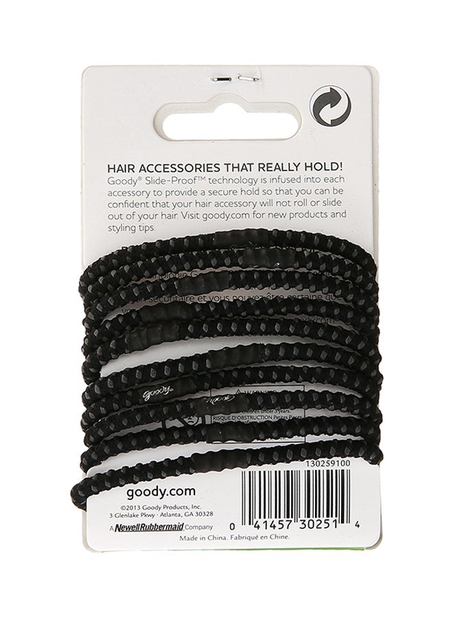 قودي  مجموعة أربطة مطاطية مقاومة للانزلاق للشعر من 10 قطع أسود 0.1X3X0.1بوصة - Image 2