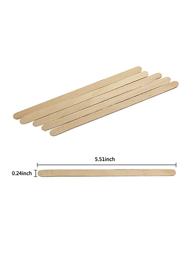 SelfTek 100-Piece Wooden Wax Applicator Spatulas Sticks Beige - Image 1