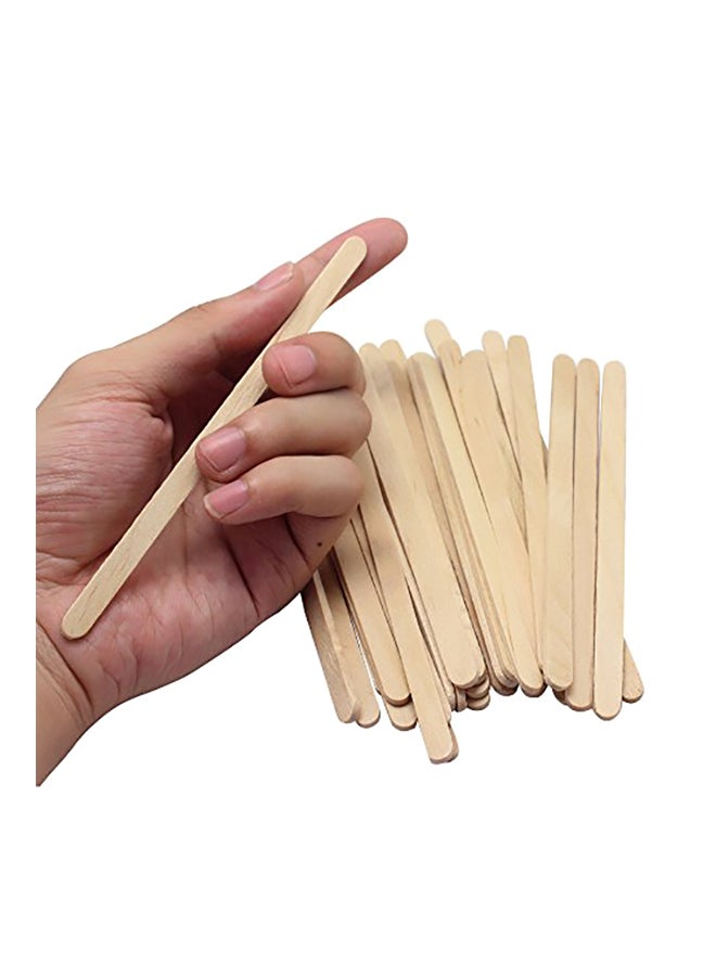 SelfTek 100-Piece Wooden Wax Applicator Spatulas Sticks Beige - Image 2