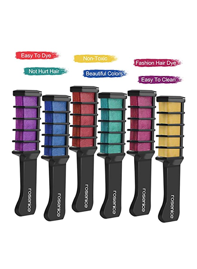 PIXNOR 6-Piece Hair Chalk Comb Shimmer Temporary Hair Color Cream Multicolour - Image 1