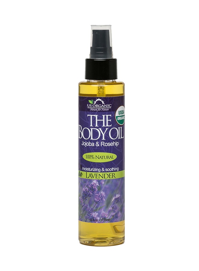 US Organic - Jojoba And Rosehip Elegant Lavender Body Oil With Vitamin E 135ml - Image 1