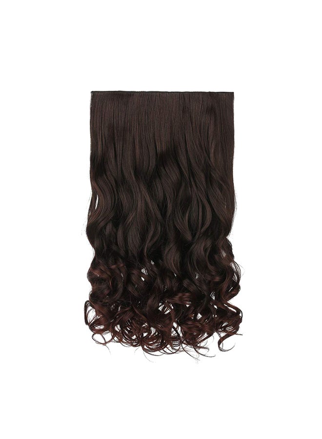 REECHO 20" 1-pack 3/4 Full Head Curly Wave Clips in on Synthetic Hair Extensions Brown 20inch - Image 1