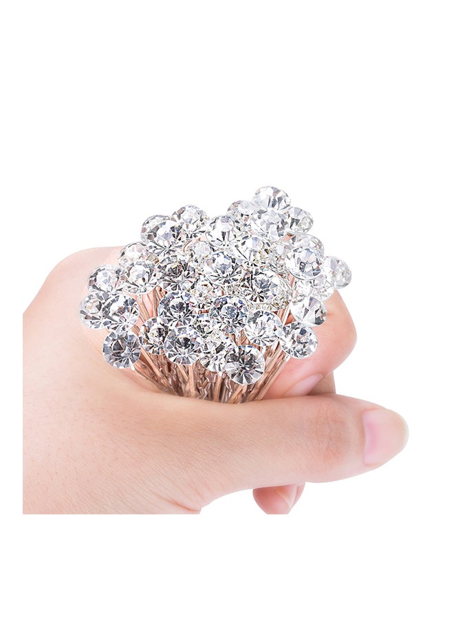 إي بوت 40-Piece Crystal Rhinestone Hair Pins Set White 2.56inch  - Image 3