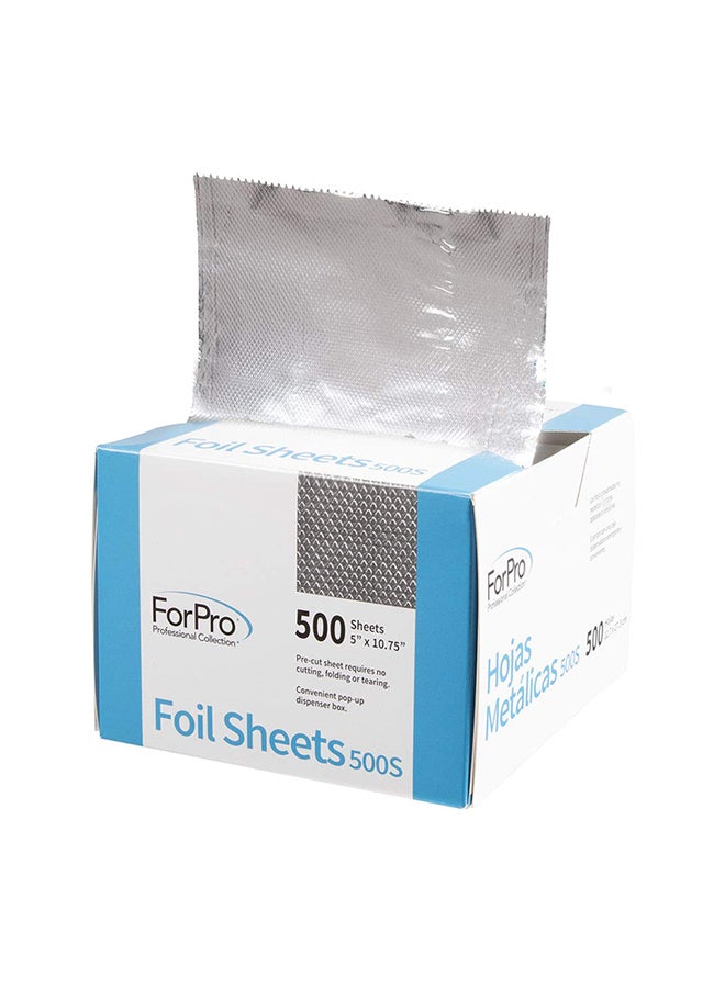 ForPro - 500-Piece Aluminum Embossed Foil Sheets Set Silver 5x10.75inch - Image 1