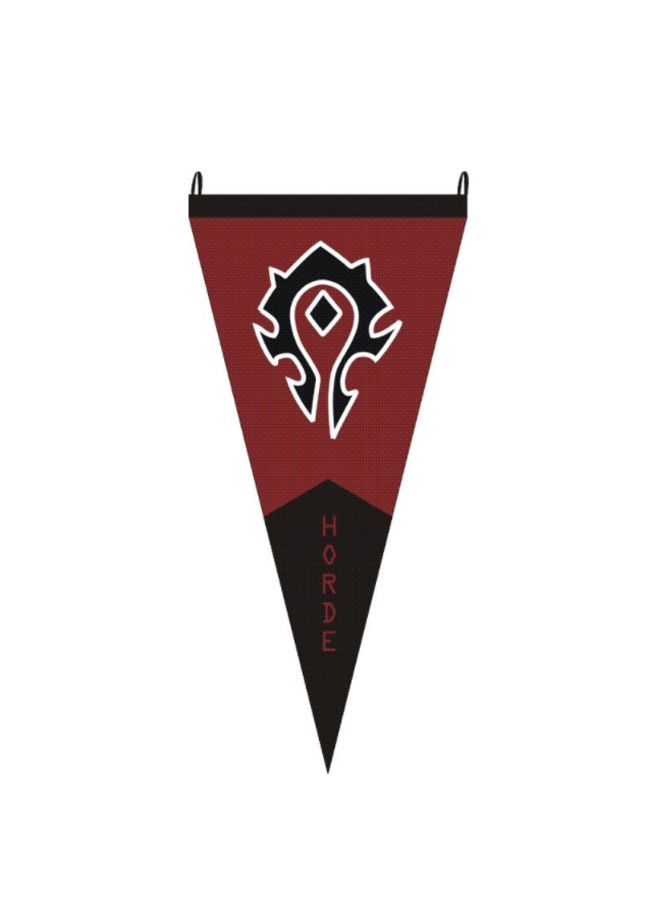 null - World Of Warcraft Wow The Horde And The Alliance Triangular Cartoon Flag 100 x 50cm - Image 1