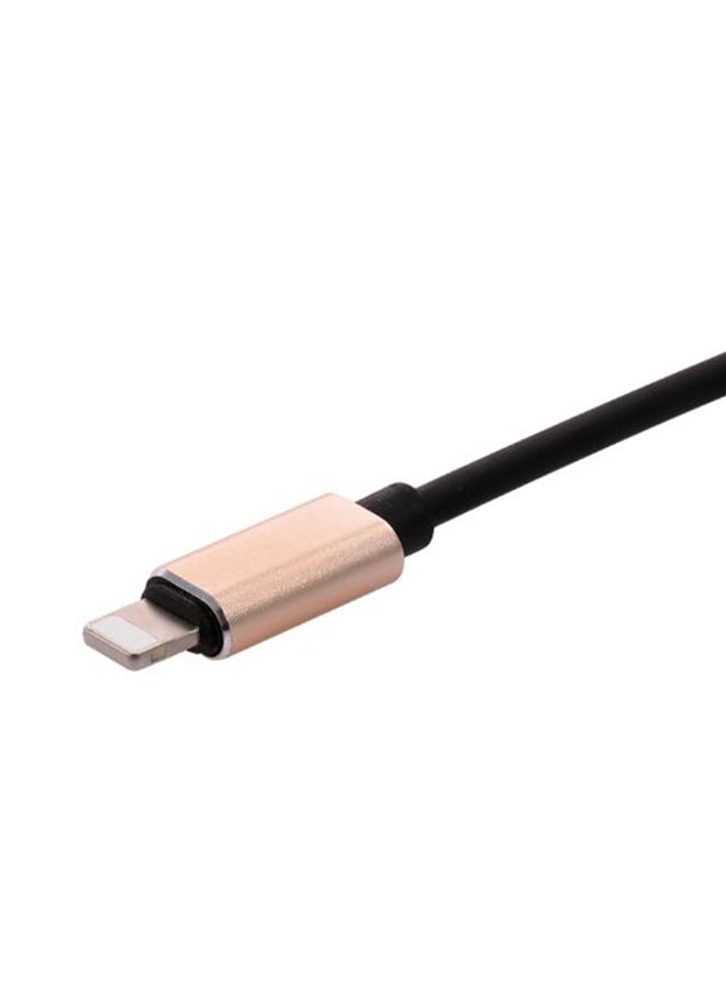 Lightning To 3.5mm Jack Earphone Charging Cable Gold/Black - Image 3