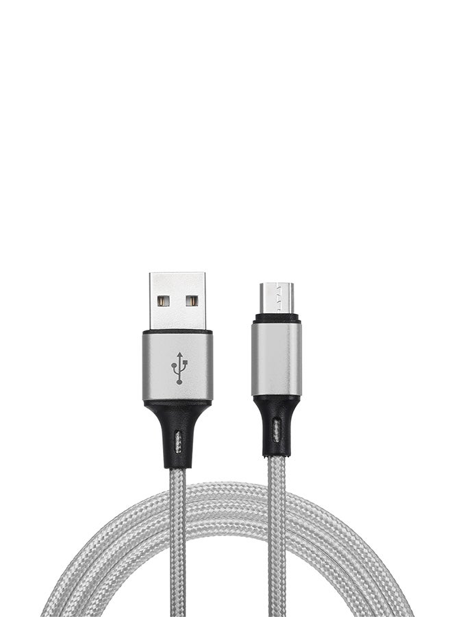 كابل شحن ونقل بيانات مايكرو USB رمادي - Image 1