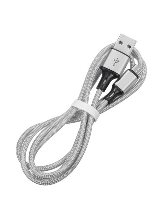 كابل شحن ونقل بيانات مايكرو USB رمادي - Image 2