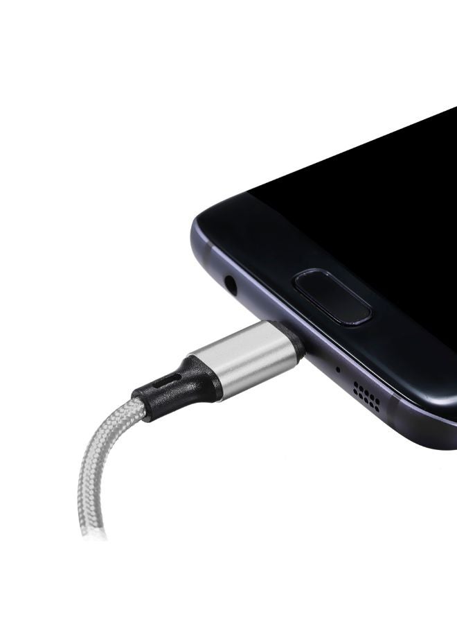 كابل شحن ونقل بيانات مايكرو USB رمادي - Image 4