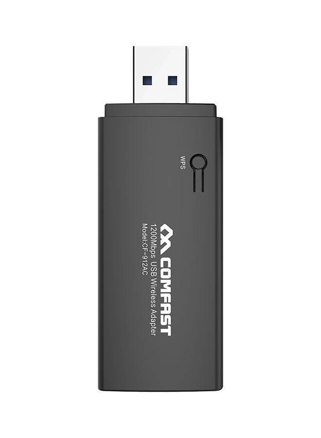 comfast AC Dual Band Wireless USB Network Adapter Black - Image 1