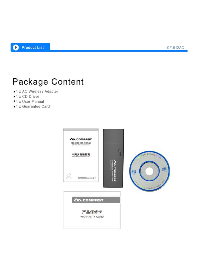 comfast AC Dual Band Wireless USB Network Adapter Black - Image 3
