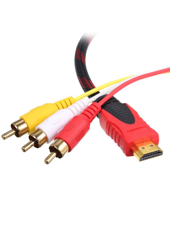 ماركة غير محددة - كابل محول صوت وصورة من HD إلى 3 منافذ RCA ذكر متعدد الألوان - Image 1