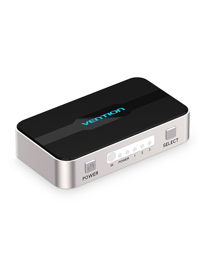 فينشن مُشغِّل HDMI أنثى ‏3 في 1 مزوَّد بتقنية نقل الإشارة التباينية المصغرة بدقة 4K و1080P أسود/ أبيض - Image 2