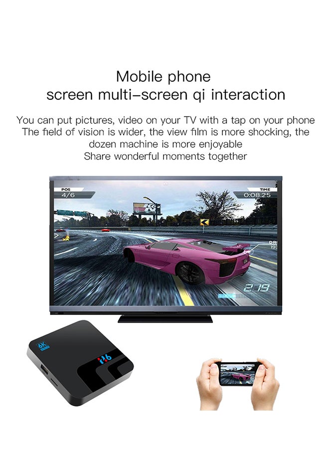 6K Android H6 Intelligent WIFI Set Top Box V6335 Black - Image 2