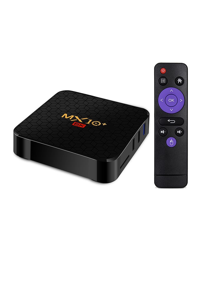 4K UHD MX10 Plus  Smart Android Set Top Box With Remote V6602 Black  - Image 1