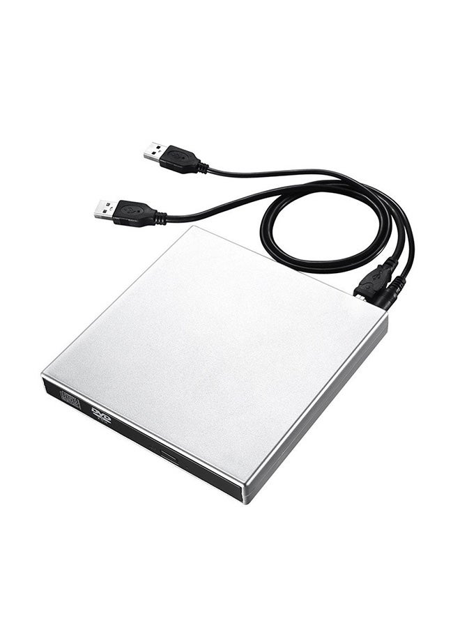 USB 2.0 Slim External Optical Drive Silver - Image 1