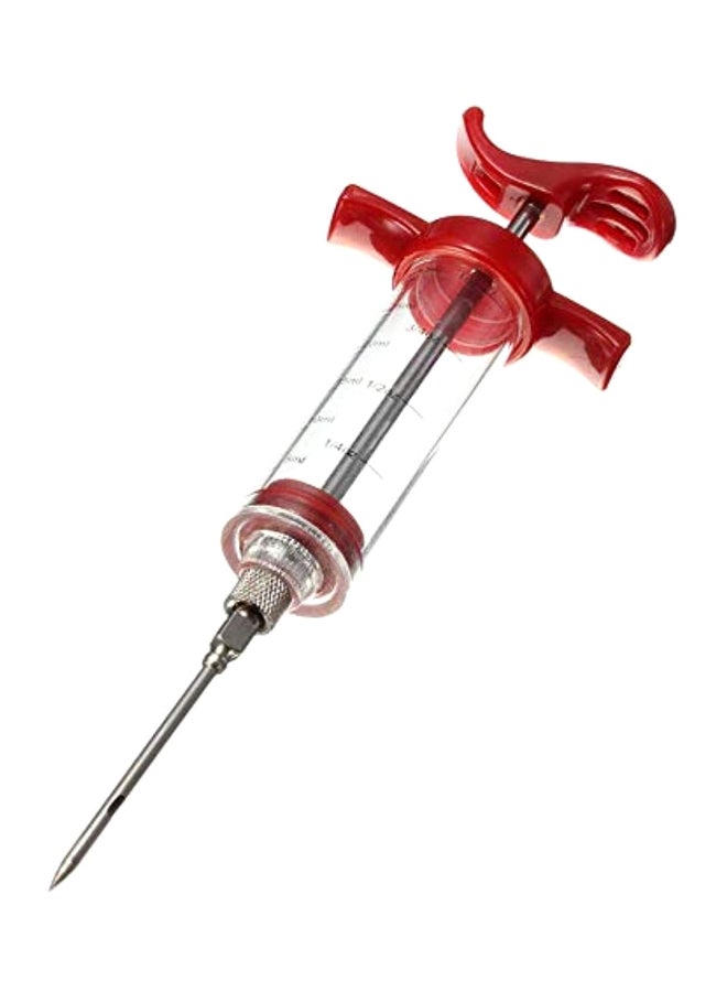 Stainless Steel Seasoning Injector Syringe Red/Clear - Image 1
