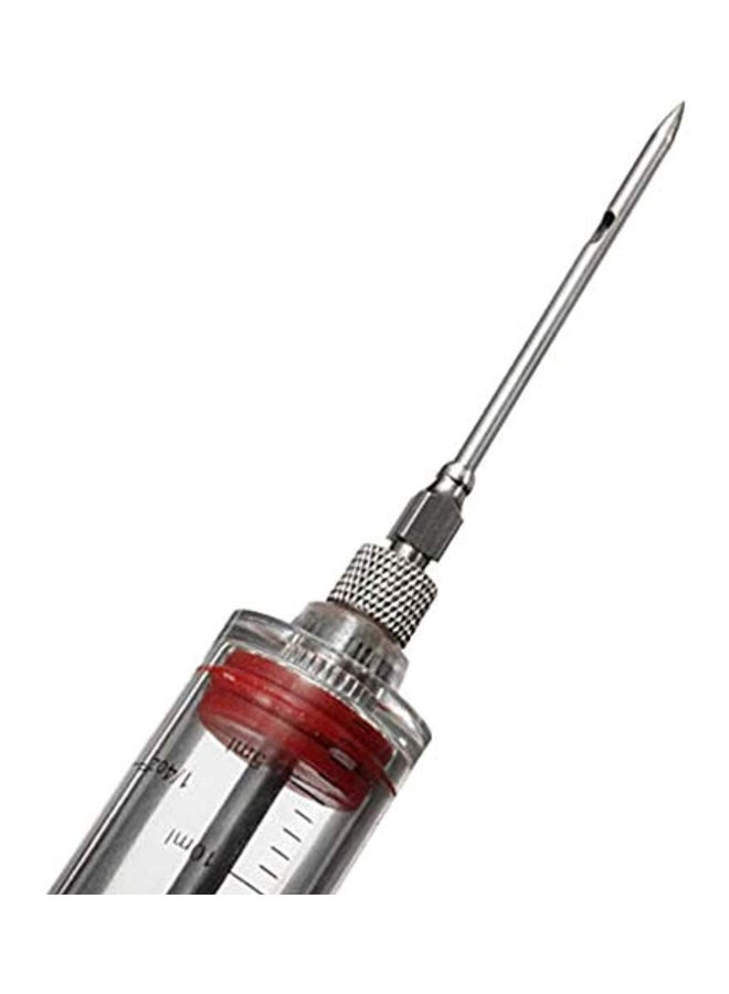 Stainless Steel Seasoning Injector Syringe Red/Clear - Image 2