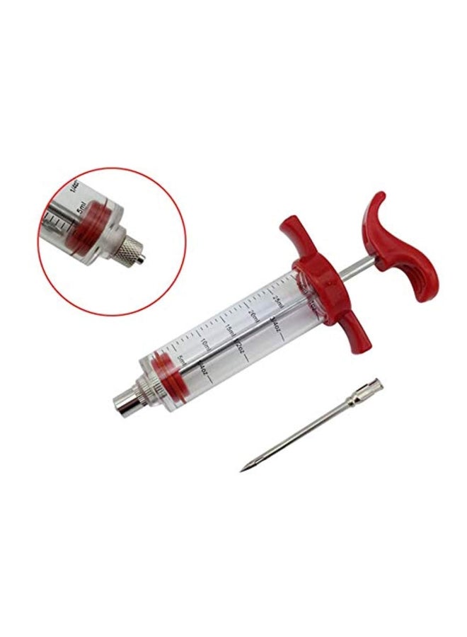 Stainless Steel Seasoning Injector Syringe Red/Clear - Image 3