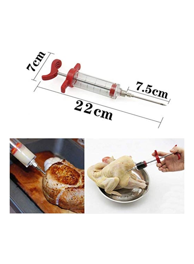 Stainless Steel Seasoning Injector Syringe Red/Clear - Image 5