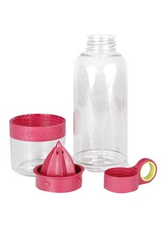 Citrus Zinger Water Bottle With Juice Extractor Clear/Pink/Yellow 25x7cm 
